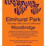BLM peaceful demonstration poster for Woodbridge Suffolk